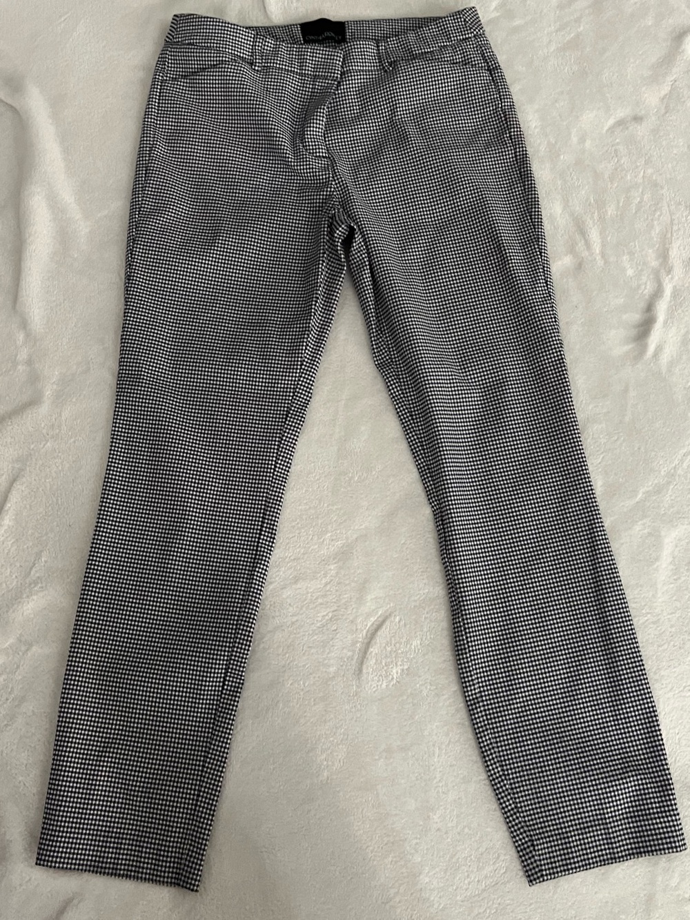 Women's Slim Fit Black & White Houndstooth Dress Pants